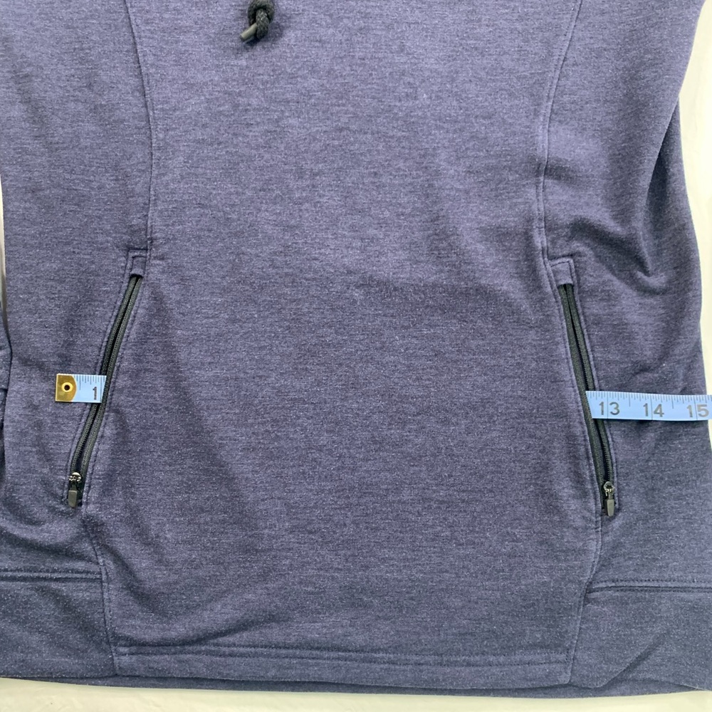 Hurley Pullover Cowl Neck Loose Sweatshirt Navy Blue Zippered Kangaroo Pocket - Picture 9 of 11